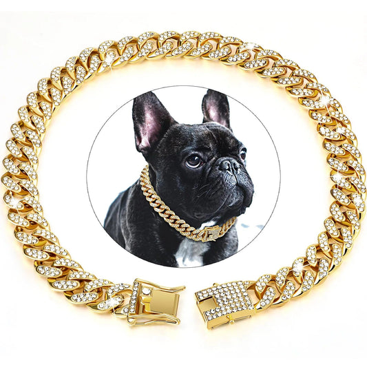 Snuffele Snouts Diamant Cubaanse Kettingen Gold / 20cm-8inch / CHINA Diamond Cuban Chains