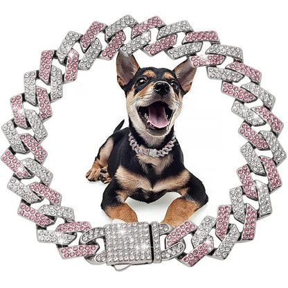 Snuffele Snouts Diamant Cubaanse kettingen Pink / 10inch(25cm) / CHINA Diamond Cuban Chains