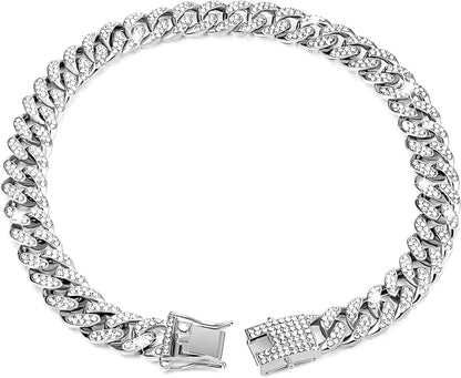 Snuffele Snouts Diamant Cubaanse kettingen Silver / 16 Inch 40cm Diamond Cuban Chains