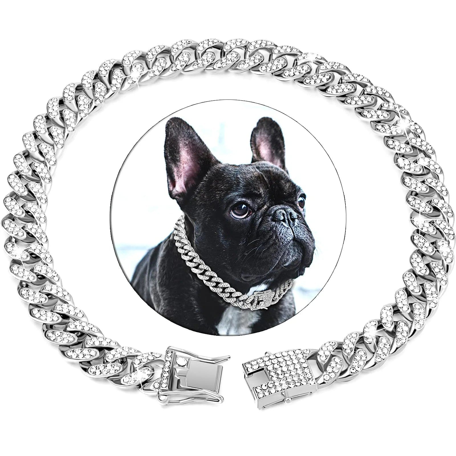 Snuffele Snouts Diamant Cubaanse Kettingen Silver / 60cm-24inch / CHINA Diamond Cuban Chains