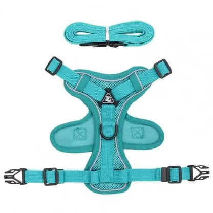 Snuffele Snouts Harnaslijn Reflecterende Strepen Lake Blue  XL Harness Line Reflective Stripes