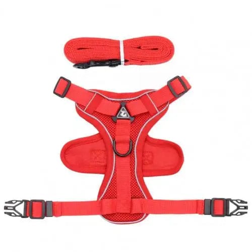 Snuffele Snouts Harnaslijn Reflecterende Strepen Red S Harness Line Reflective Stripes