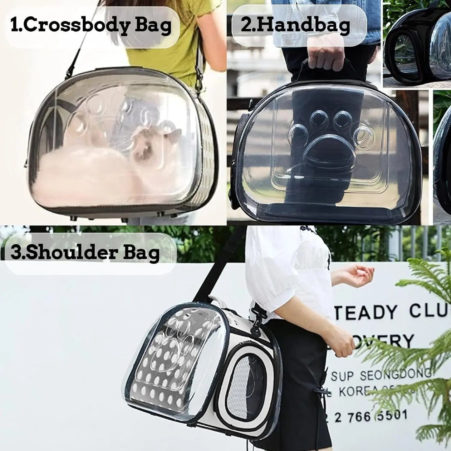 Snuffele Snouts Transparante Opvouwbare Reistas Transparent Foldable Travel Bag